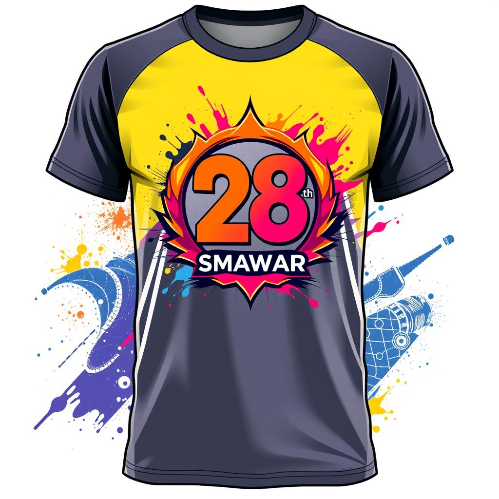 A bold and captivating T-shirt design featuring the logo of the 28th SMAWAR