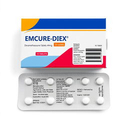 A realistic drug package design highlighting a typical drug carton with a detailed blister pack inside