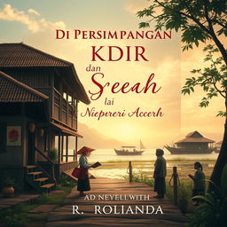 A captivating novel cover for "Di Persimpangan Takdir dan Syariat: Kisah Cinta di Negeri Aceh" by R