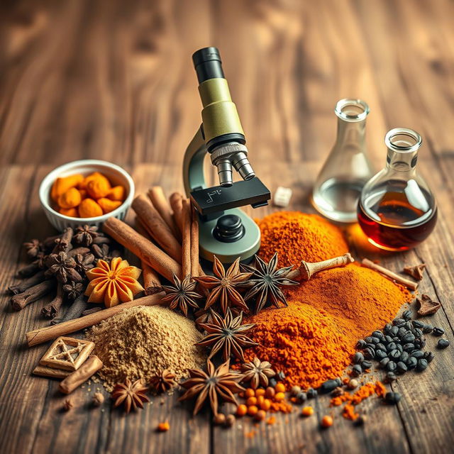 Scientific cover featuring a variety of spices