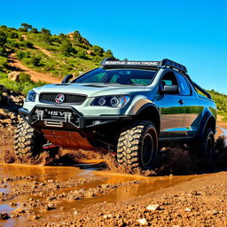 A rugged and adventurous off-road HSV Maloo, showcasing its powerful stance and off-road capabilities