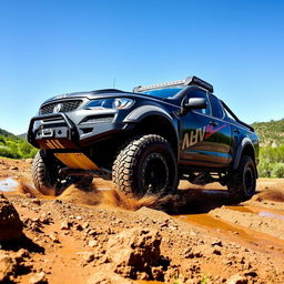 A rugged and adventurous off-road HSV Maloo, showcasing its powerful stance and off-road capabilities