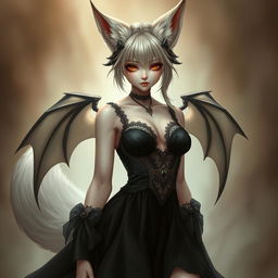 A seductive daemon fox girl with a mesmerizing presence