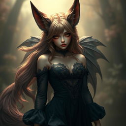 A seductive daemon fox girl with a mesmerizing presence