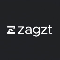 A sleek and contemporary logo featuring the word 'Zagzt' in a minimalist, sans-serif font