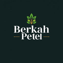 A professional and contemporary logo for 'Berkah Petel', incorporating a strong and memorable typography with an elegant, floral motif