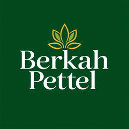 A professional and contemporary logo for 'Berkah Petel', incorporating a strong and memorable typography with an elegant, floral motif