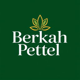 A professional and contemporary logo for 'Berkah Petel', incorporating a strong and memorable typography with an elegant, floral motif