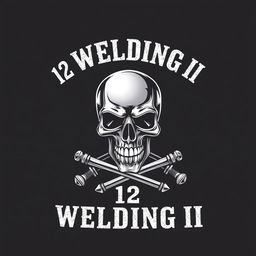 Design a T-shirt with the front featuring the text "12 WELDING II" in bold, industrial-style font