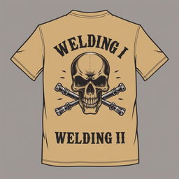 Design a T-shirt with the front featuring the text "12 WELDING II" in bold, industrial-style font