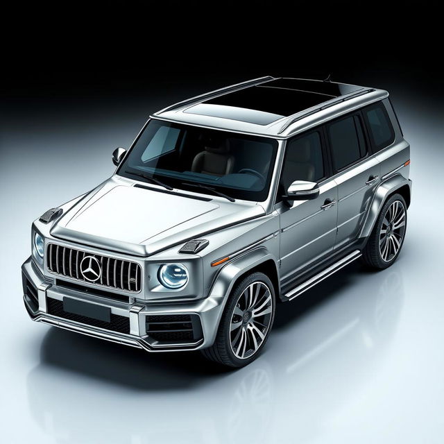 A luxury sedan that combines the rugged and boxy aesthetic of the G Wagon with the sleek, modern elegance of a Range Rover