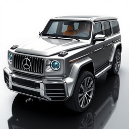 A luxury sedan that combines the rugged and boxy aesthetic of the G Wagon with the sleek, modern elegance of a Range Rover