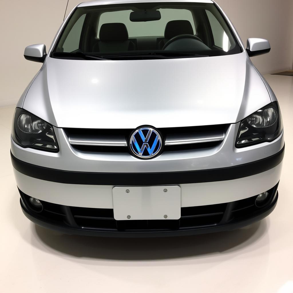 A 2008 Volkswagen Spacefox painted in a shiny silver color