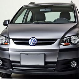 A 2008 Volkswagen Spacefox car in dark silver color with black bumpers and side mirrors