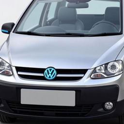 A 2008 Volkswagen Spacefox car in dark silver color with black bumpers and side mirrors