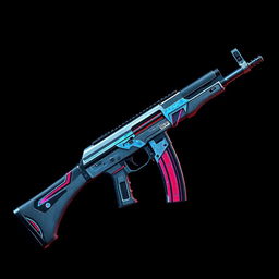 A highly detailed and visually appealing AK-47 skin for CS2, featuring an intricate design with vibrant colors and futuristic patterns that enhance the weapon's appearance