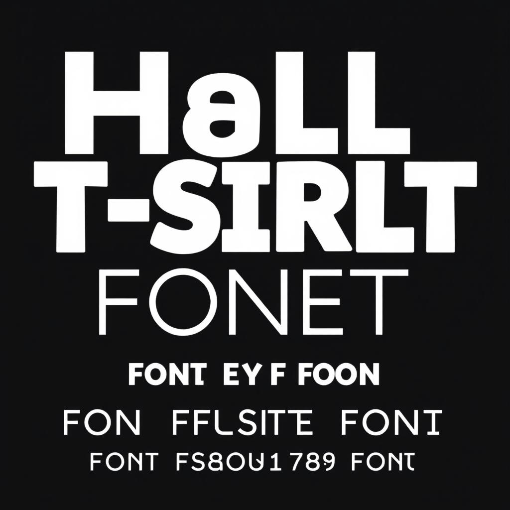 A typography-centered design featuring a bold and stylish font specifically created for T-shirt prints