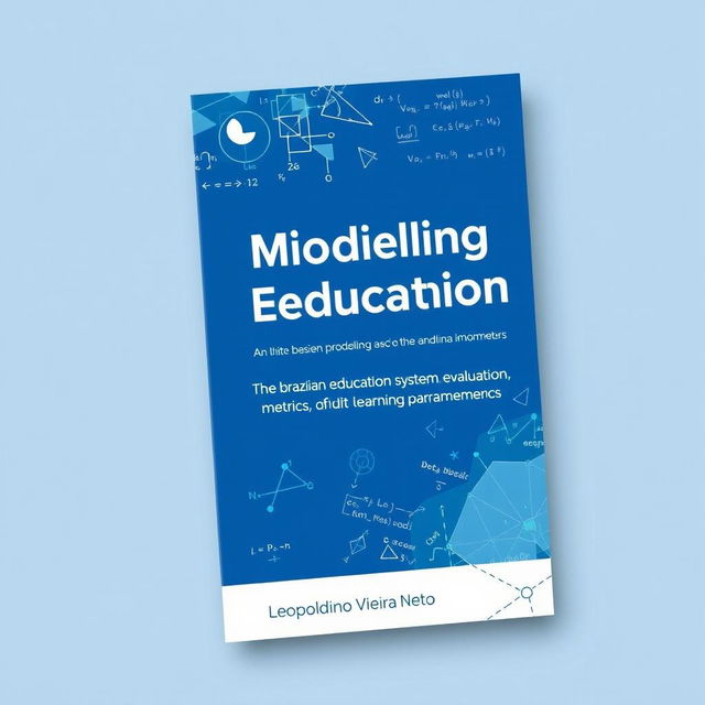 A book cover design featuring the theme "Modeling in Education: The Brazilian Education System, Evaluation, Metrics, and Learning Parameters