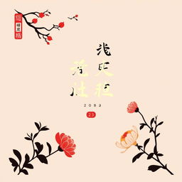 Create a minimalistic book cover for '红楼梦' (Dream of the Red Chamber), incorporating subtle elements from the Qing Dynasty era such as traditional Chinese motifs, elegant calligraphy for the title, and a soft red and gold color palette