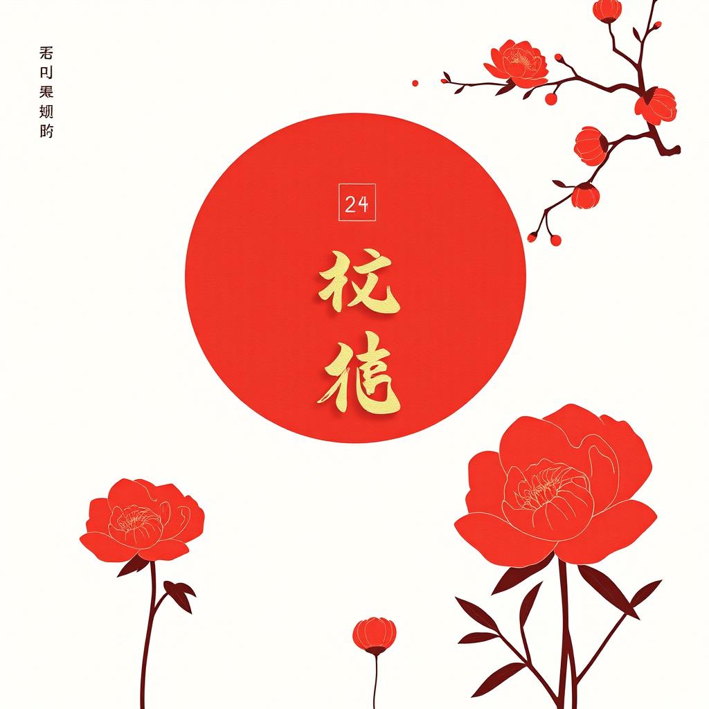 Create a minimalistic book cover for '红楼梦' (Dream of the Red Chamber), incorporating subtle elements from the Qing Dynasty era such as traditional Chinese motifs, elegant calligraphy for the title, and a soft red and gold color palette