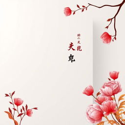 Create a minimalistic book cover for '红楼梦' (Dream of the Red Chamber), incorporating subtle elements from the Qing Dynasty era such as traditional Chinese motifs, elegant calligraphy for the title, and a soft red and gold color palette