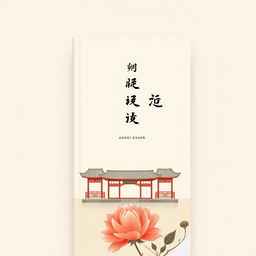 Create a minimalistic book cover for '红楼梦' (Dream of the Red Chamber) with a serene and elegant design