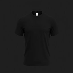 Design of a plain black short-sleeved shirt, focusing on simplicity and elegance