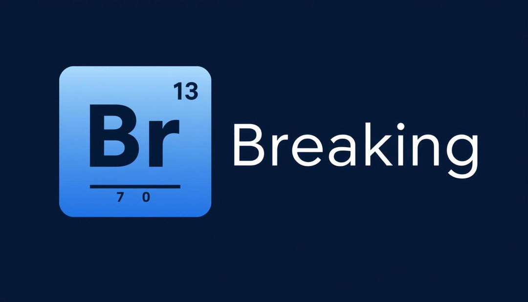 The word 'Breaking' with the letters 'BR' inside a square, designed to resemble a chemical element from the periodic table