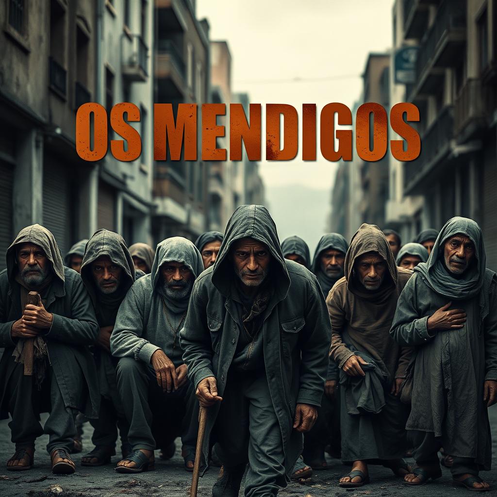 A captivating movie poster for the film titled "Os Mendigos"