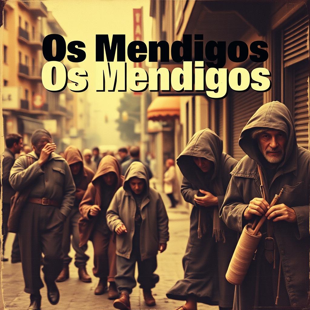 A vintage 1980s movie poster for the film titled "Os Mendigos"