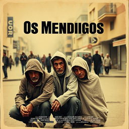 A vintage 1980s movie poster for the film titled "Os Mendigos"