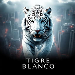 A visually striking advertisement poster for the movie 'Tigre Blanco'