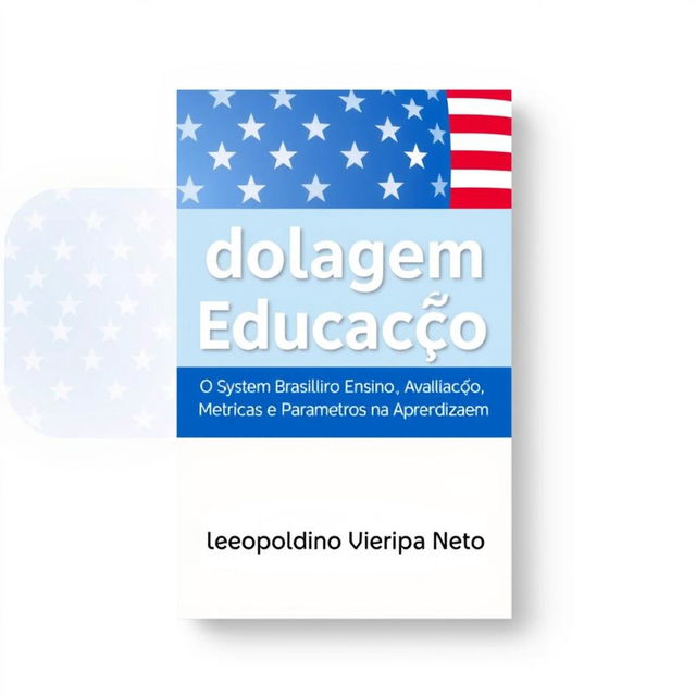 A book cover design for the theme "Modelagem em Educação: O Sistema Brasileiro de Ensino, Avaliação, Métricas e Parâmetros na Aprendizagem