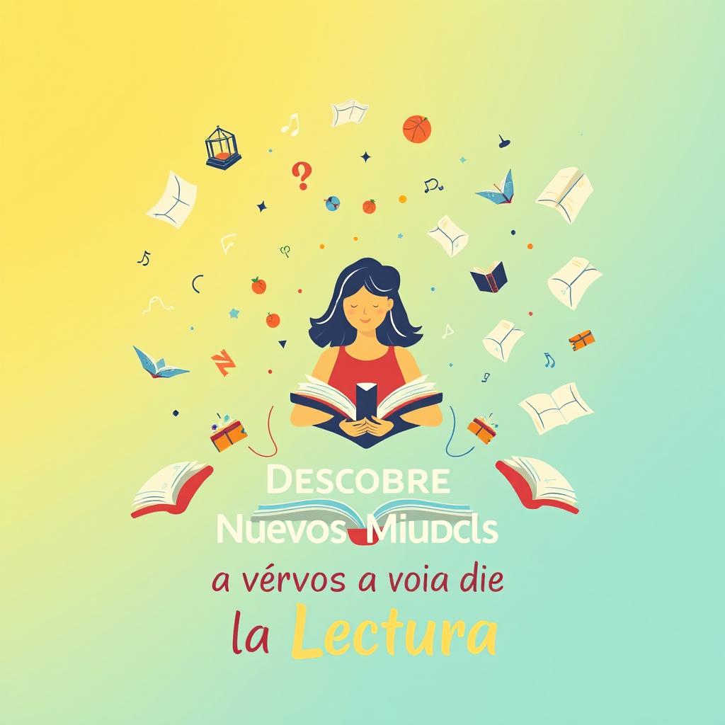 Un cartel inspirador para motivar la lectura, con un diseño lleno de energía y color