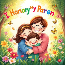 Cover illustration for a children's book titled "I Honor My Parents"