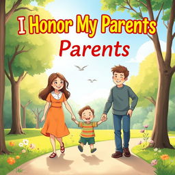 Cover illustration for a children's book titled "I Honor My Parents"