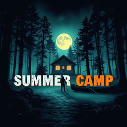 A vintage 1981-style horror movie poster set in a chilling summer camp