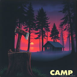 A vintage 1981 horror movie poster depicting a summer camp scene