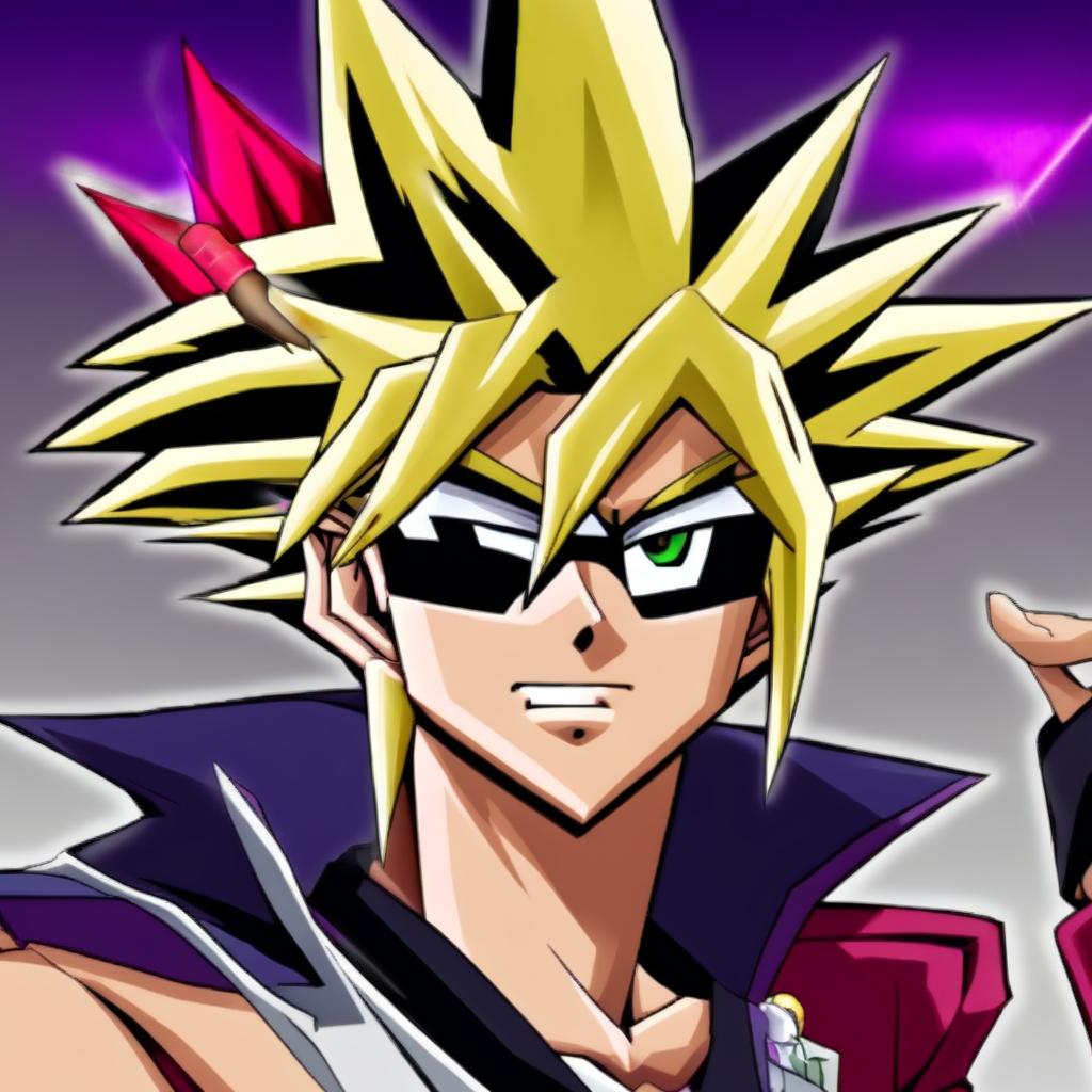 Digital art profile picture of Yugi from Yu-Gi-Oh! with sunglasses and a cigar, looking cool and confident.