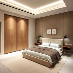 A modern and elegant bedroom showcasing a perfect blend of functionality and aesthetics