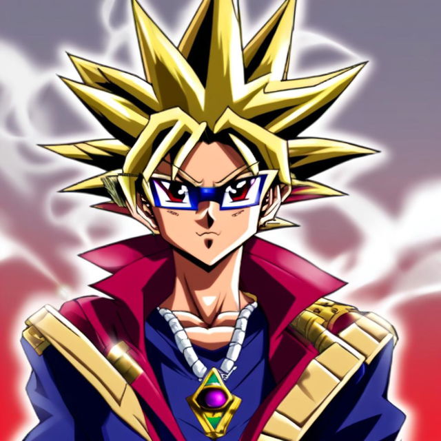 Digital art profile picture of Yugi from Yu-Gi-Oh! with sunglasses and a cigar, looking cool and confident.