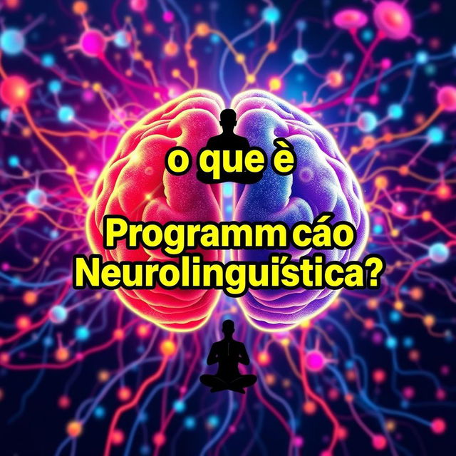 A vibrant YouTube thumbnail featuring bold text 'O que é Programação Neurolinguística?' against a dynamic background symbolizing the brain and neural pathways