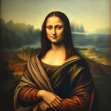 A highly detailed painting in the style of Leonardo da Vinci but reimagined as a classical nude, featuring Mona Lisa with a serene and enigmatic expression, with drapery tastefully positioned to preserve modesty and highlight her graceful posture