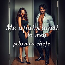 Book cover for 'Me apaixonei pelo meu chefe': A captivating scene in a locked office