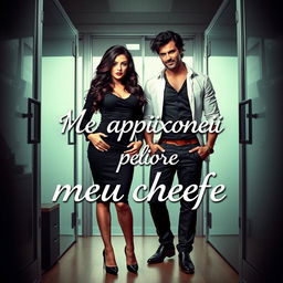 Book cover for 'Me apaixonei pelo meu chefe': A captivating scene in a locked office