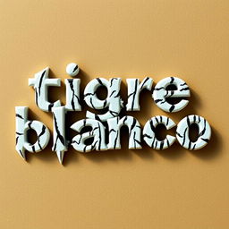 An image featuring the text "tigre blanco" styled to simulate the appearance of tiger claws