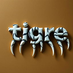 An image featuring the text "tigre blanco" styled to simulate the appearance of tiger claws