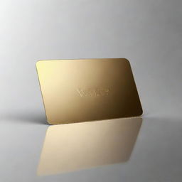 A golden, mirror-finish, VIP card, gleaming under soft light, displayed against a transparent background. The card is blank, angled with a dynamic flair, creating an atmosphere of exclusivity and elegance.