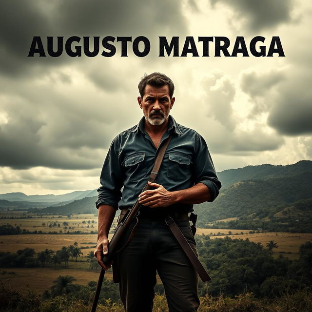 A dramatic and atmospheric movie poster for "Augusto Matraga