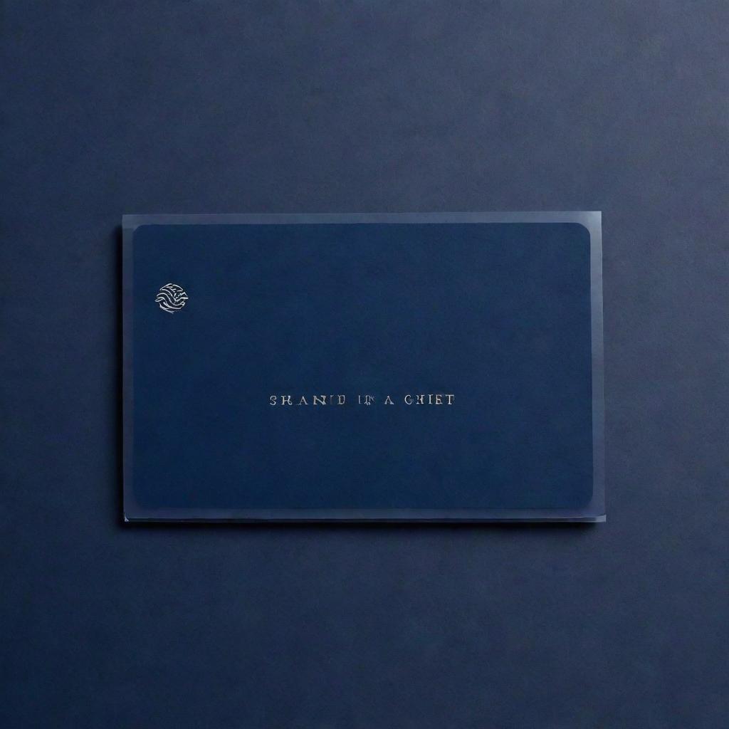 A single, blank resort card in a rich shade of navy blue, set against a transparent background. The dark, sophisticated hue of the card contrasts beautifully with the subtle impressions of luxury and relaxation associated with a resort stay.